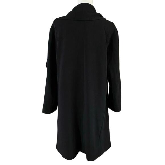 Lafayette 148 New York Size M Wool Blend Open Front Jacket Black Minimalist - Picture 3 of 7